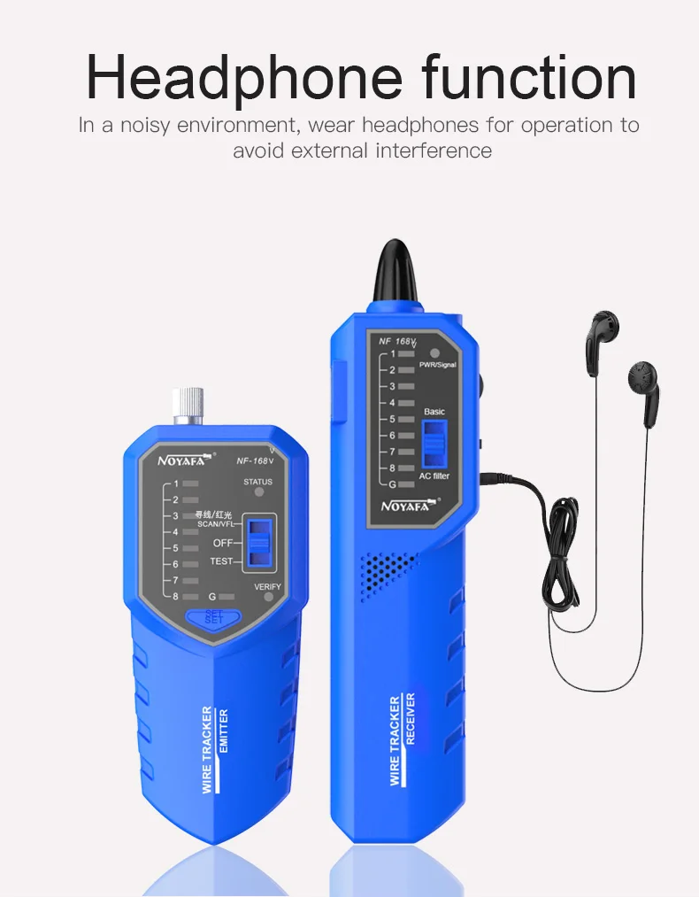 NOYAFA NF-168V Wire Tracker Telephone Network Lan Coax Cable Tester POE Tracer With Anti-Jamming Line Finder Visual Fault Locat network tone tracer