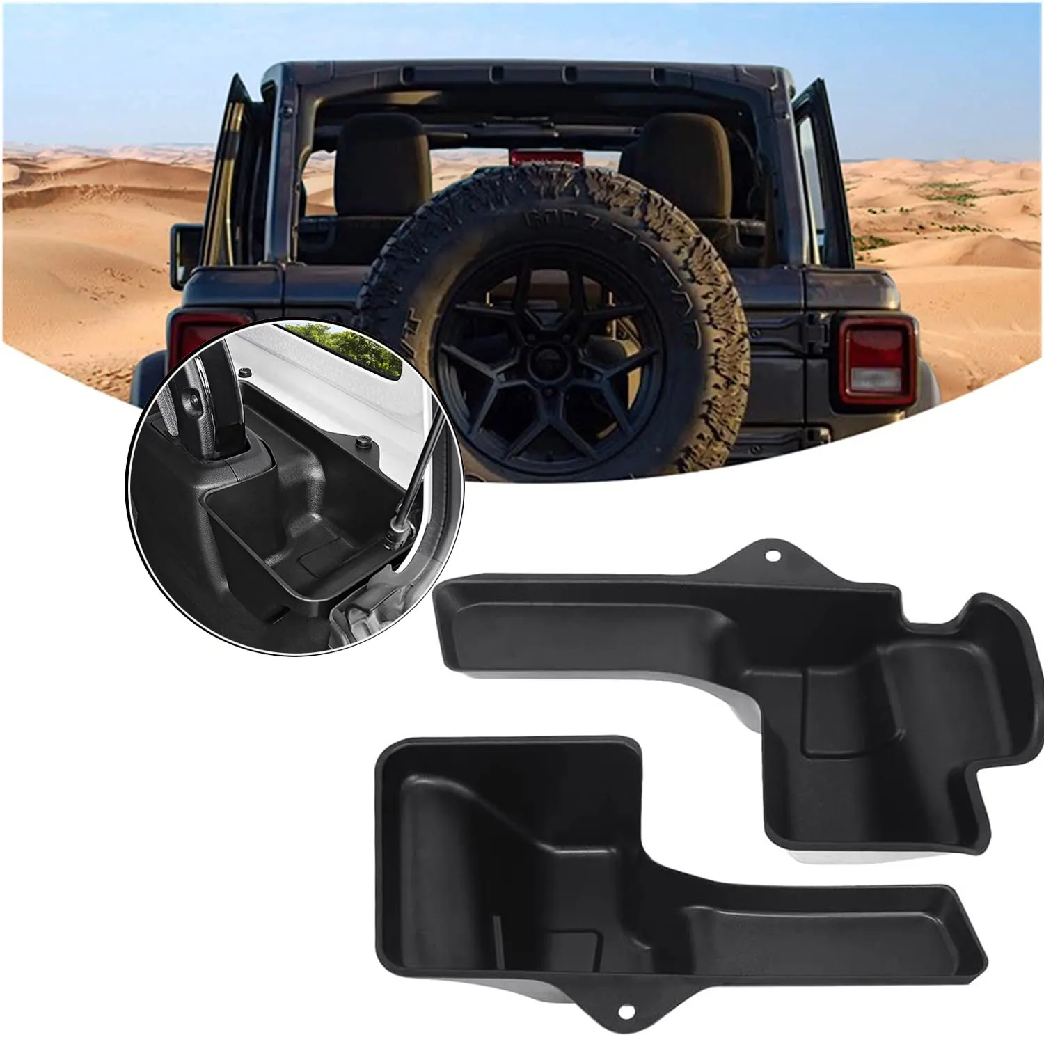 Black for 2018-2021 Jeep Wrangler JL JLU  Gladiator JT Sahara Sport R - 2