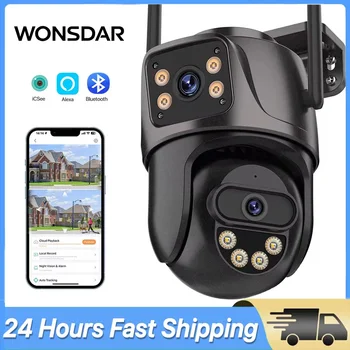 WONSDAR PTZ WIFI Camera Dual Lens Dual Screen IP Camera Outdoor HD Auto Tracking Security Protection CCTV Surveillance iCSee 1