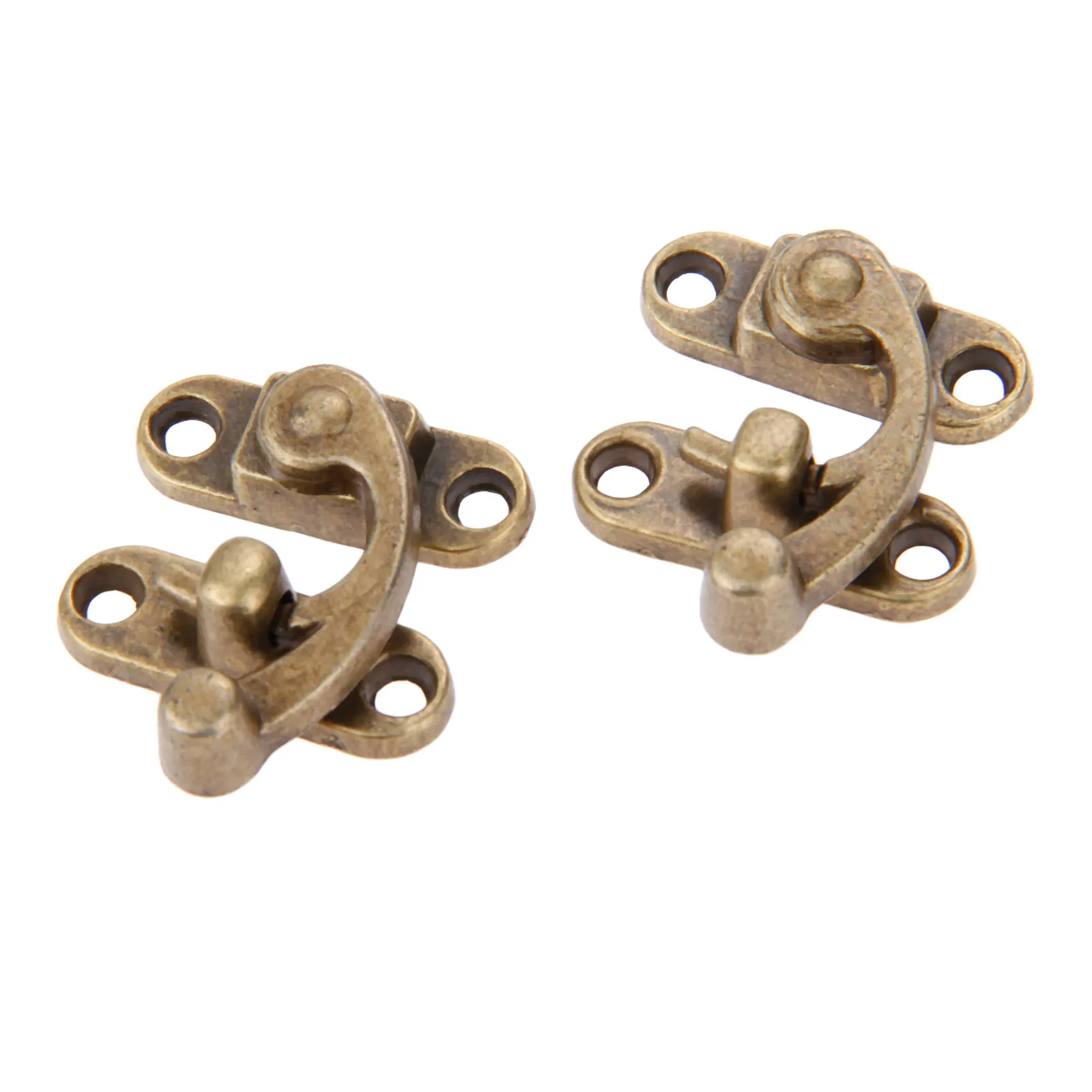 Vintage Wooden Box Decorative Latch Clasps 6Pcs Lock Padlock Hasp Hook Antique Wooden Case Buckle With Screws Zinc Alloy 29*33MM