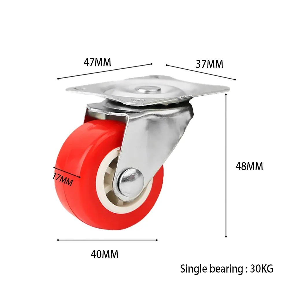 Soft Rubber Universal Swivel Caster Wheels for Furniture and Trolleys