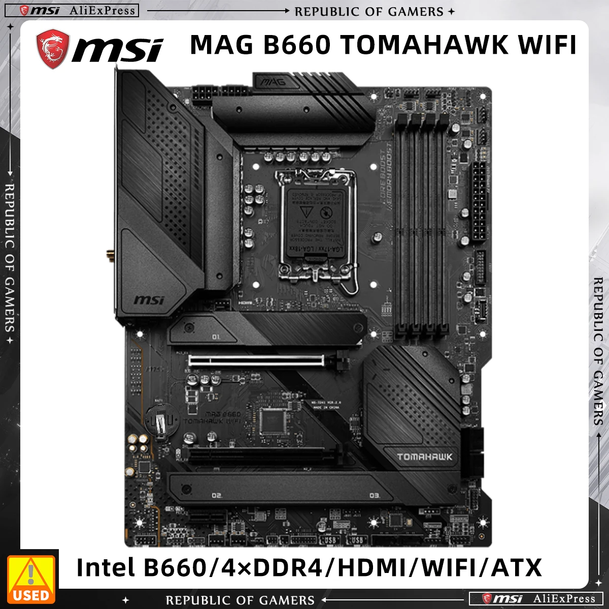 Scheda Madre B660 Msi Mag B660 Tomahawk Wifi 1700 Scheda Madre Ddr5 128G Usb 3.2 Hdmi M.2 Atx Per Cpu Core I9-12900