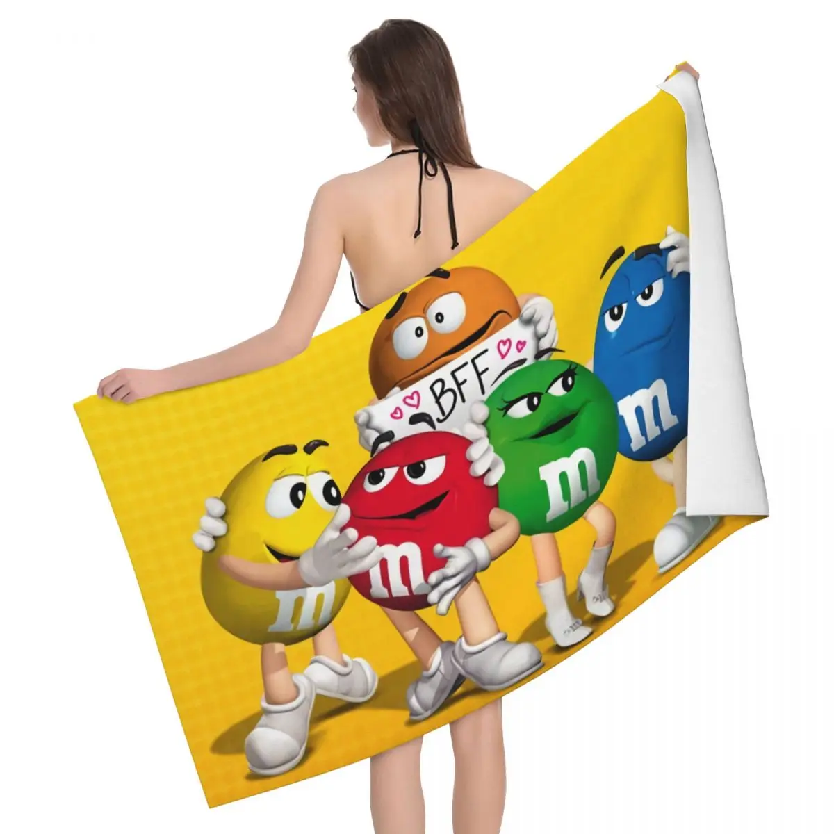 

M & M пляжное банное полотенце с изображением конфет из микрофибры забавные конфеты Мультяшные полотенца для бассейна