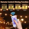 G40 Globe Solar String Lights Outdoor, 8 Light Modes, USB Charge & Remote, Waterproof Plastic Bulbs for Balcony Garland Wedding 3