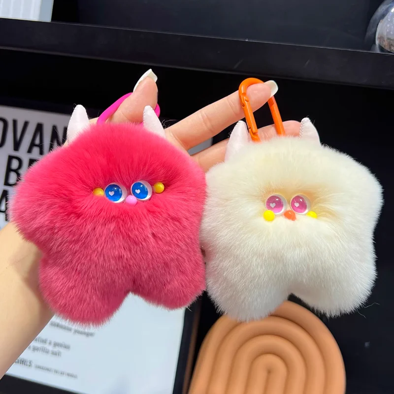 

New In Real Fur Handmade Cute Key Chains Keychains Bag Accessory Car Handbag Keychain For Women Girls Keyrings Gifts Friends