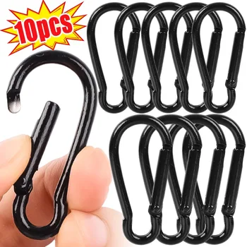 1/10Pcs Mini Carabiner Keychain Alluminum Alloy D Type Buckle Spring Snap Clip Hooks Keychain Carabiner for Keys Camping Tool
