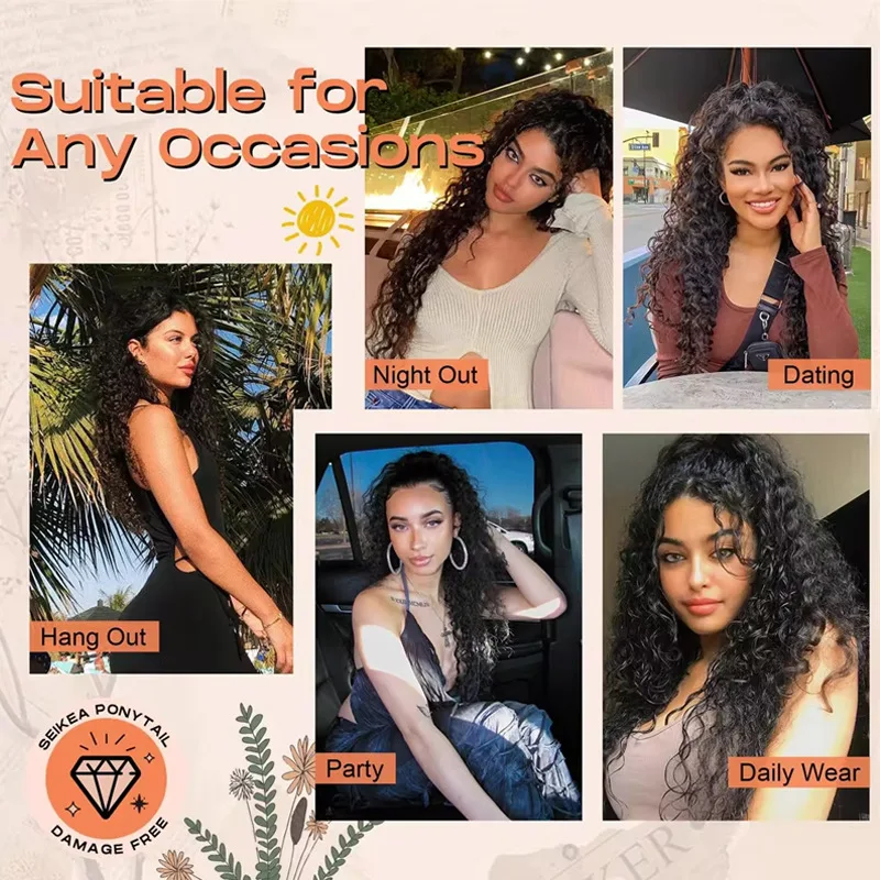 ポニーテールエクステンション,ブロンド,ハニーブロンド,人工毛