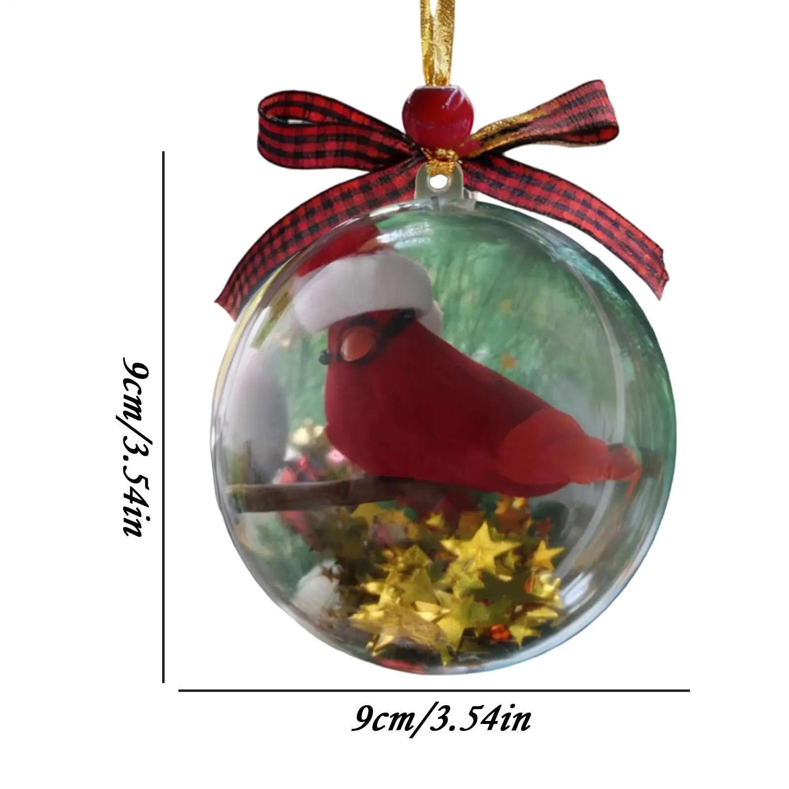 Clear Christmas Balls 3.54 Inch Bird Keepsake Bird Christmas Ornaments For Tree Fall Home Party Family Birthday Holiday Wedding
