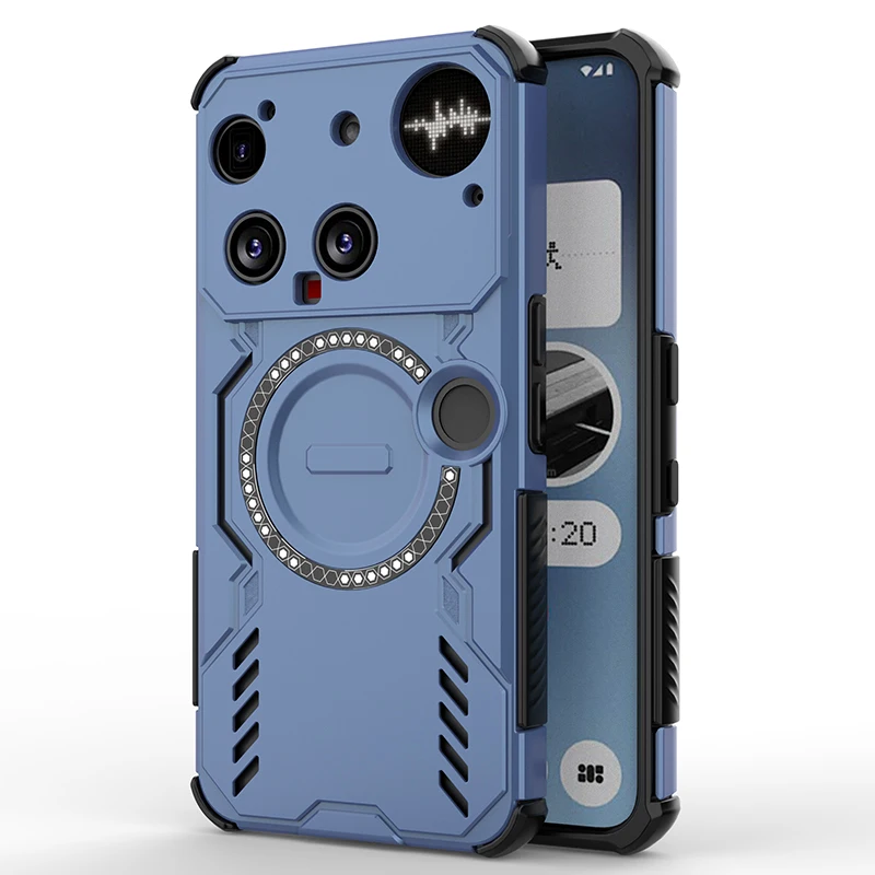 Mecha Heat Dissipation Phone Case with Air Cushion Anti-Drop Protection & Magnetic Grip