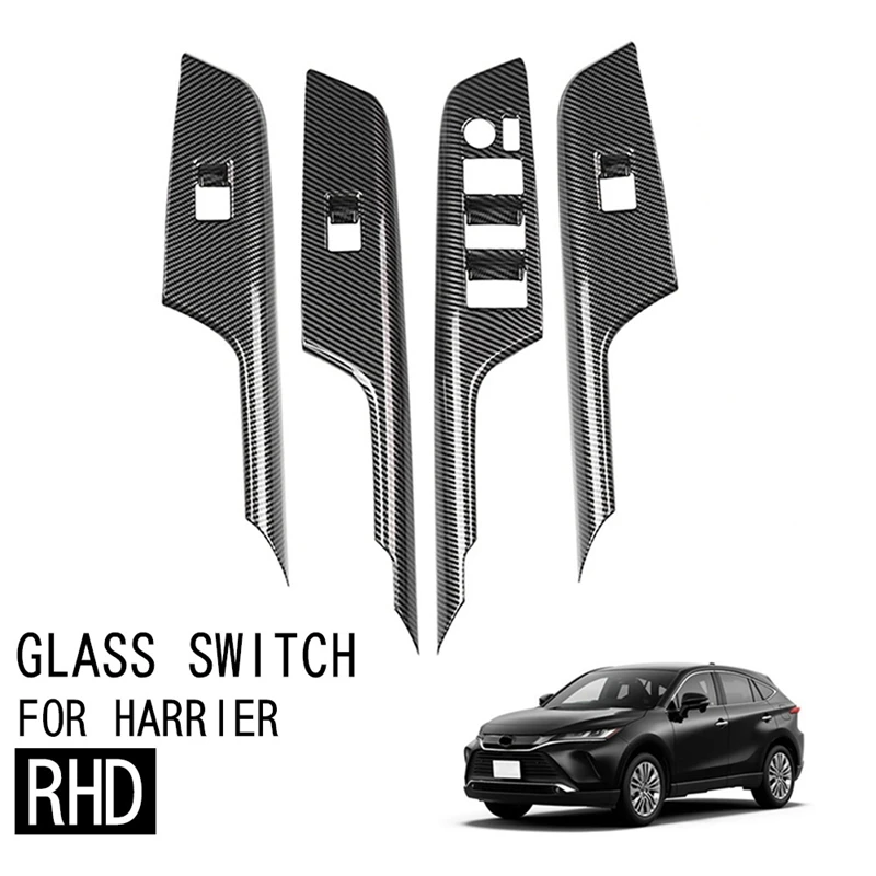 

Car Window Glass Lift Panel Glass Window Lift Switch Decorative Cover For Toyota Harrier 2020 Hand Drive