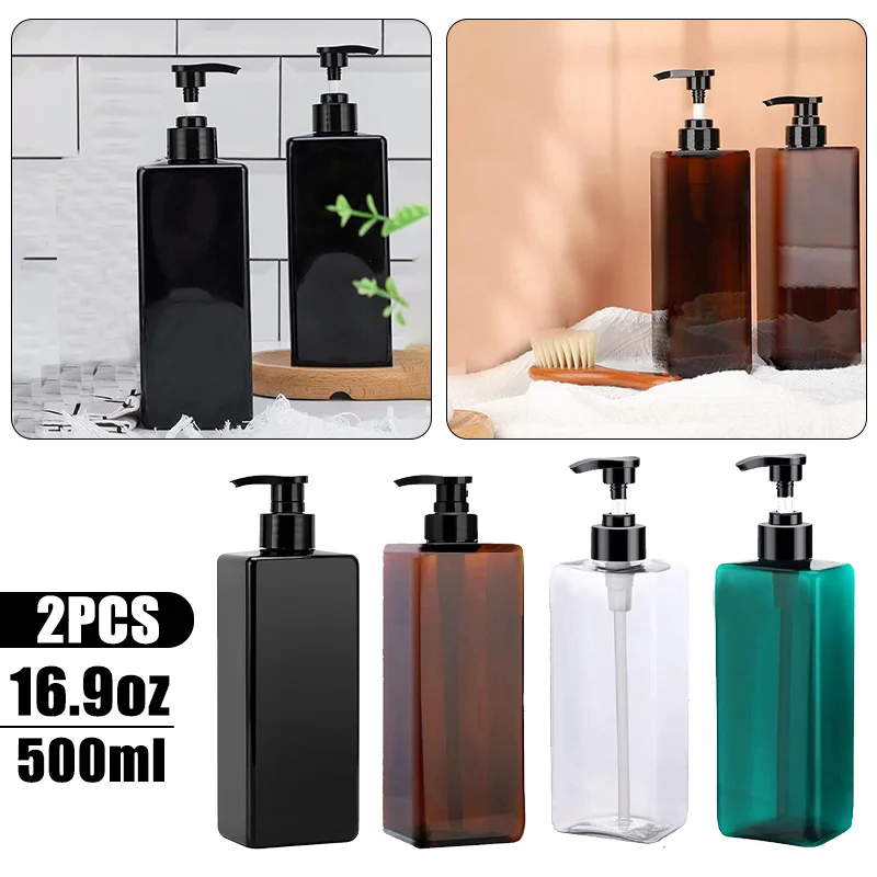 500ML Dish Soap Shampoo Dispenser Kitchen Sink Pump Bathroom Hand Soap 2 Bottles +12 Labels Bathroom Lotion Container soap dispenser shampoo dispenser