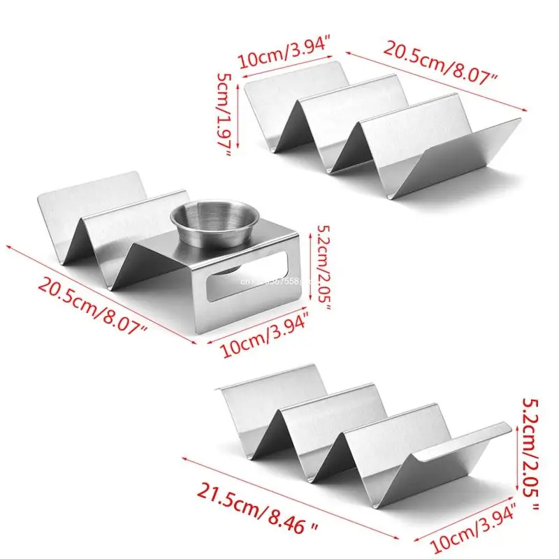 Taco Holder Stands Stainless Steel with Easy-Access Handle Oven Grill and Dis taco holder