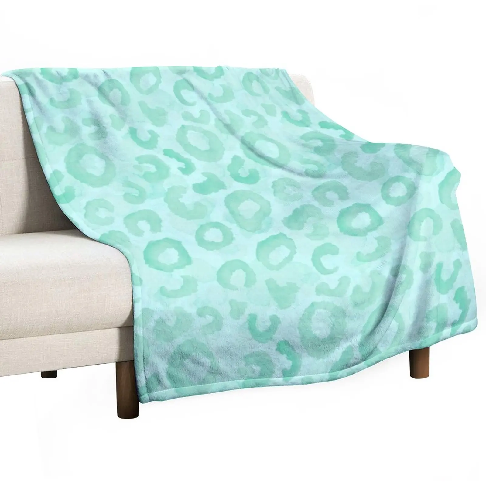 

Leopard Aqua Throw Blanket For Sofa Thin blankets and throws Bed Fashionable Blanket Softest Blanket