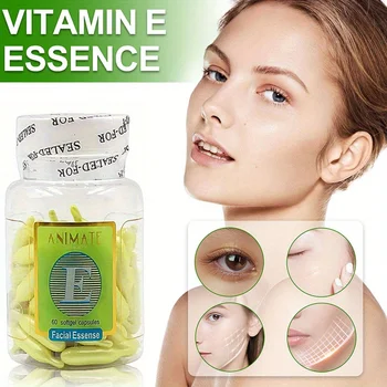 60 Vitamin E Essence Capsules Firming Moisturizing Face Cream Brightening Skin Nourishing All Skin Types