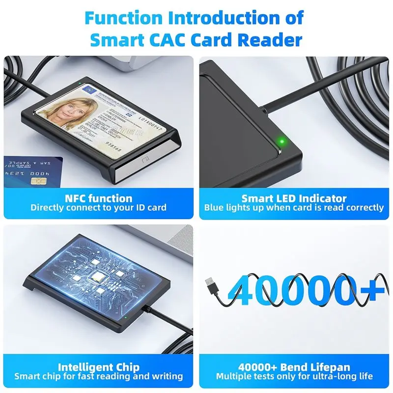 A25P 듀얼 인터페이스 2-In-1 접촉식+ NFC 스마트 카드 리더기 PC 연결형 스마트 카드 리더기/라이터 PCSC 표준