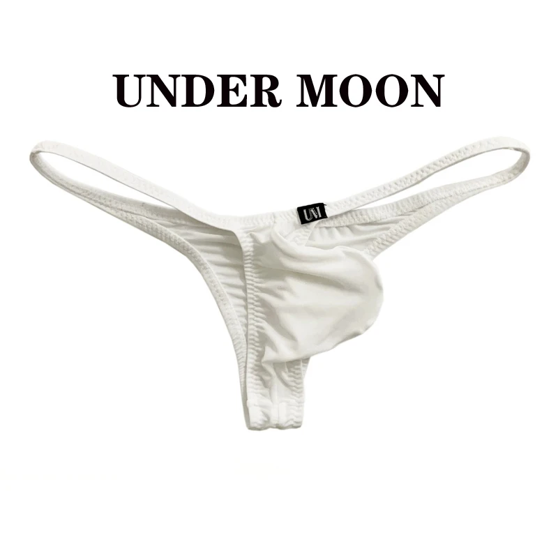 Men's bikini briefs low waist men's classic cool silk half back briefs with pouch bikini underwear for man mens underwear