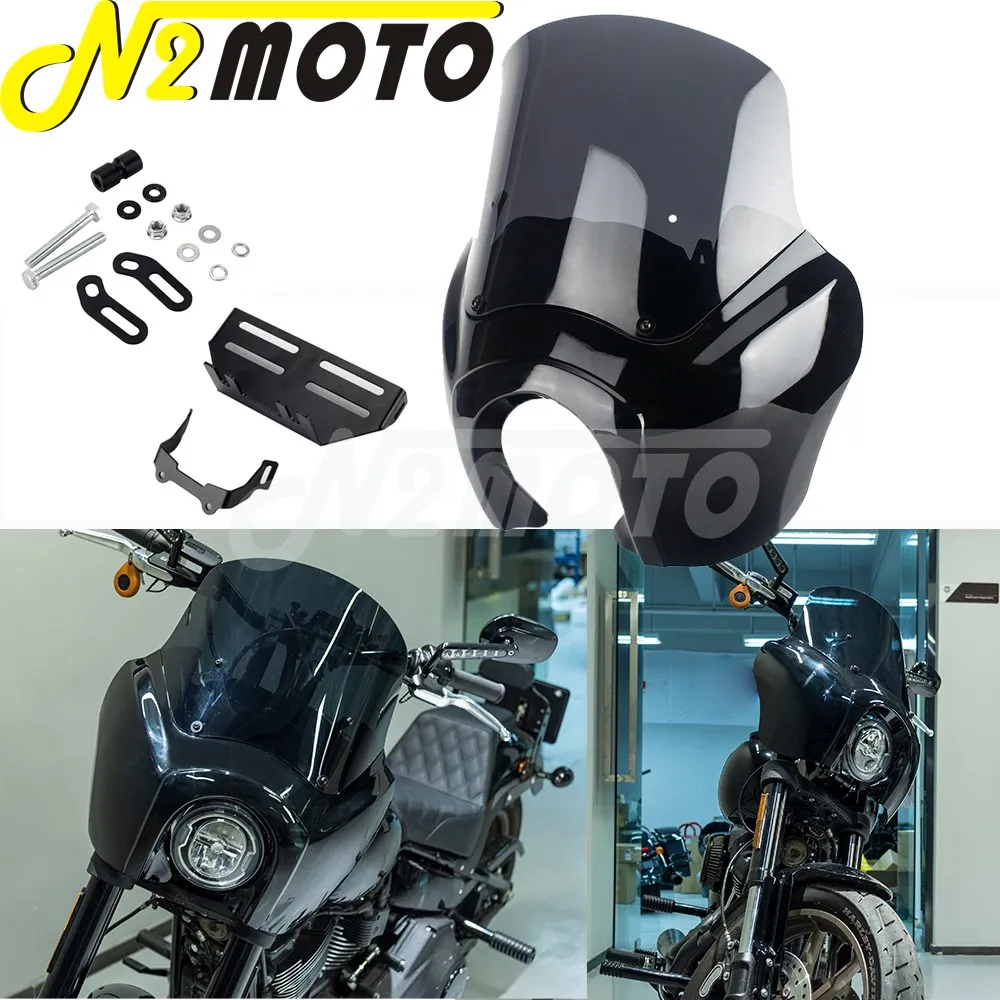 

Club Style 9" 12" Headlight Fairing Windshield Air Deflector W/ Bracket For Harley Softail Low Rider S 114 117 FXLRS 2020-2022