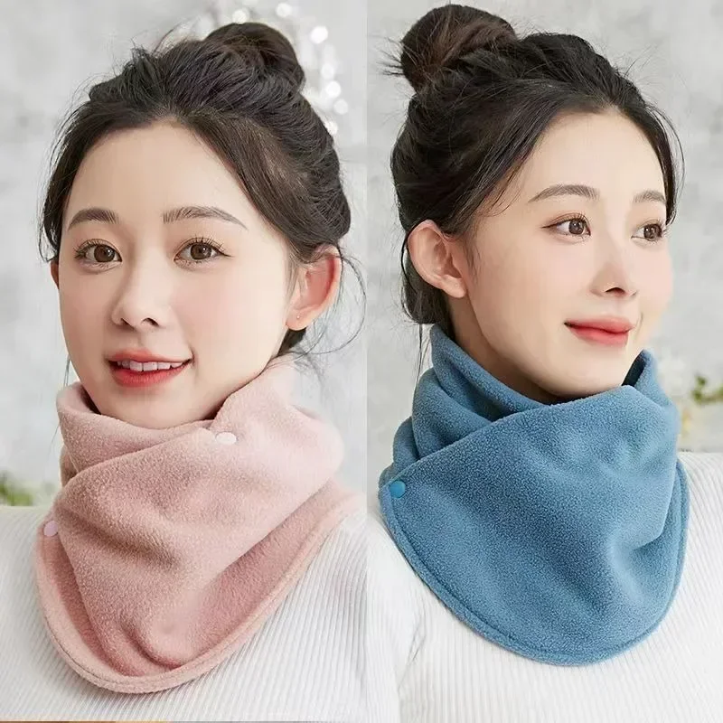 New Polar Fleece Neck Tube for Women Scarves Winter Warm Fake Collar Scarf Plush Bib Snood Female Windproof Wrap Neck Protection