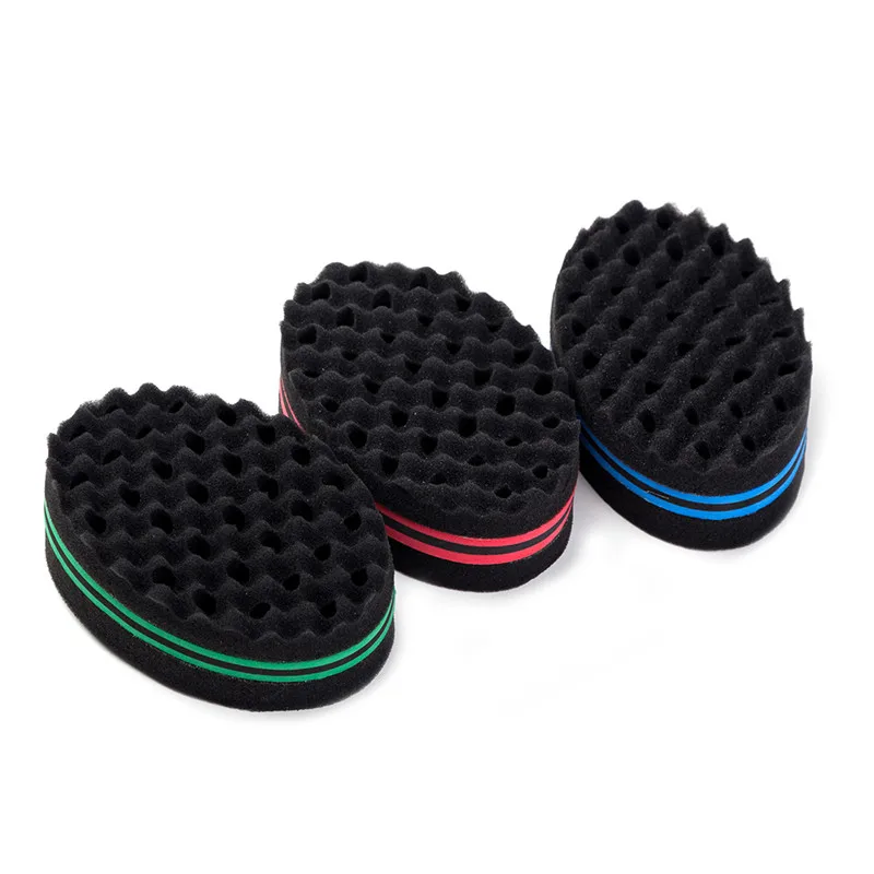 Oval Double Sides Magic Twist Hair Brush Sponge Brush For Natural Afro Coil Wave Dread Sponge Brushes Hair Braids Braiding Hair Styling Tool