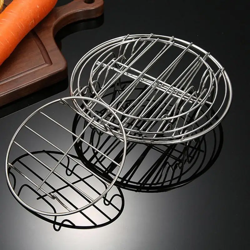 6 7 8 Inch Tray Baking Air Fryer Rack Kitchen Grill Holder Air Fryer Accessories Baking Tray Barbecue Kitchen Tools air fryer rack