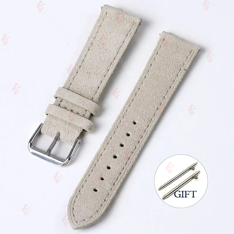 18mm 19mm 20mm 22mm Vintage Suede Cowhide Watch Strap Handmade Watch Band Gray Brown Green Quick Release Bracelet for Men Women - Image 13
