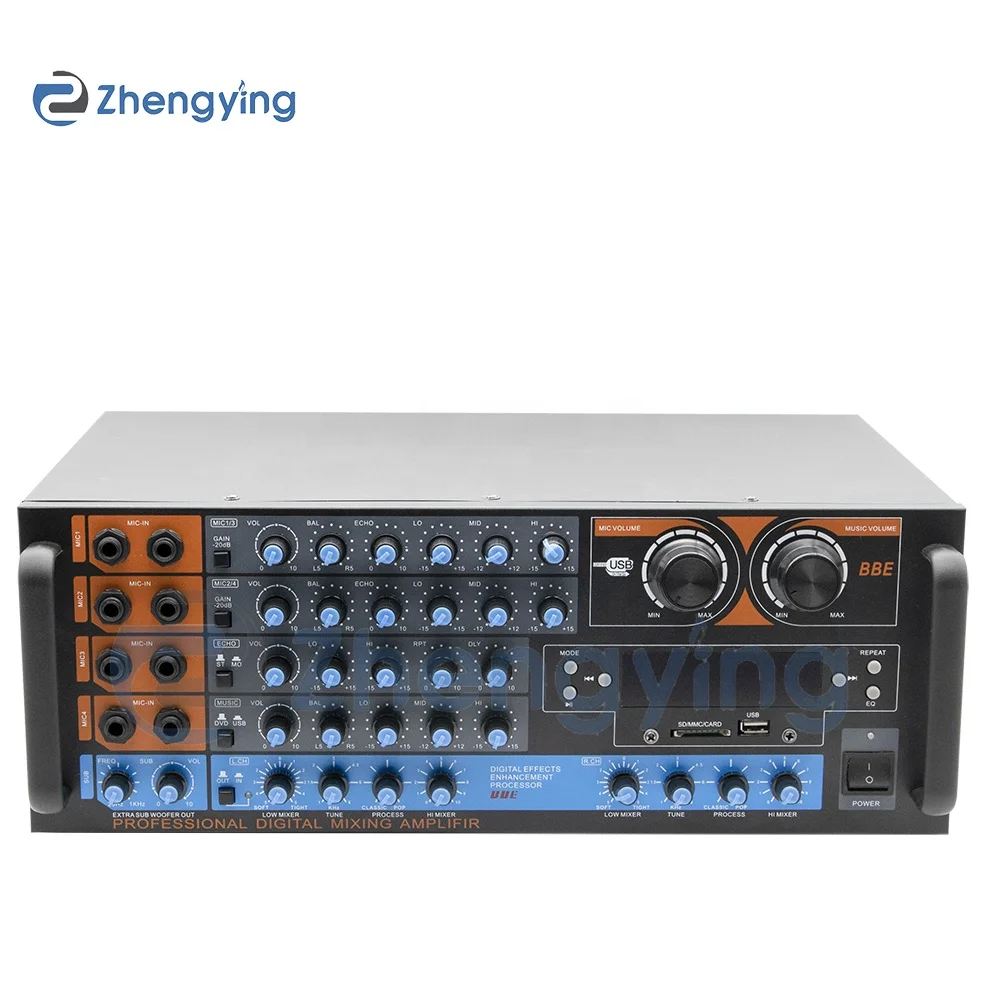 

Foshan ZhengYing Power Stereo Mixing Amplifiers Karaoke ZX-12BT Professional Amplifier