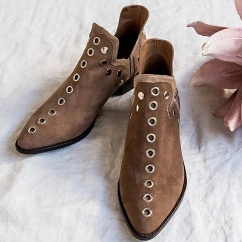 Punky Boots Mi Cuir Zapatos Botines Mujer Punky Boots Ante Beige