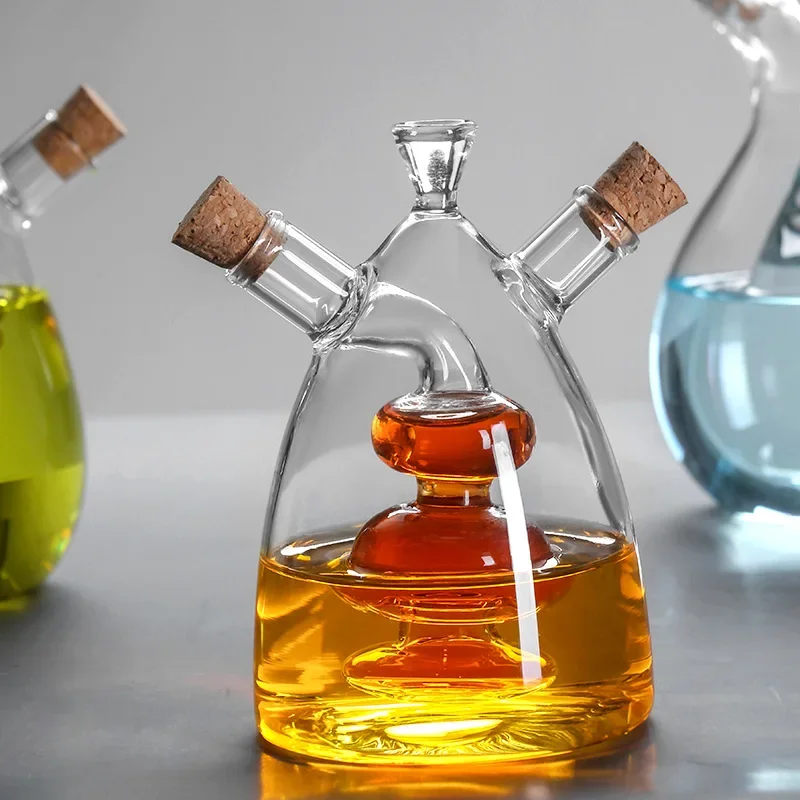 Seasoning Jars Oil Pot Glass Kitchen Two-in-one