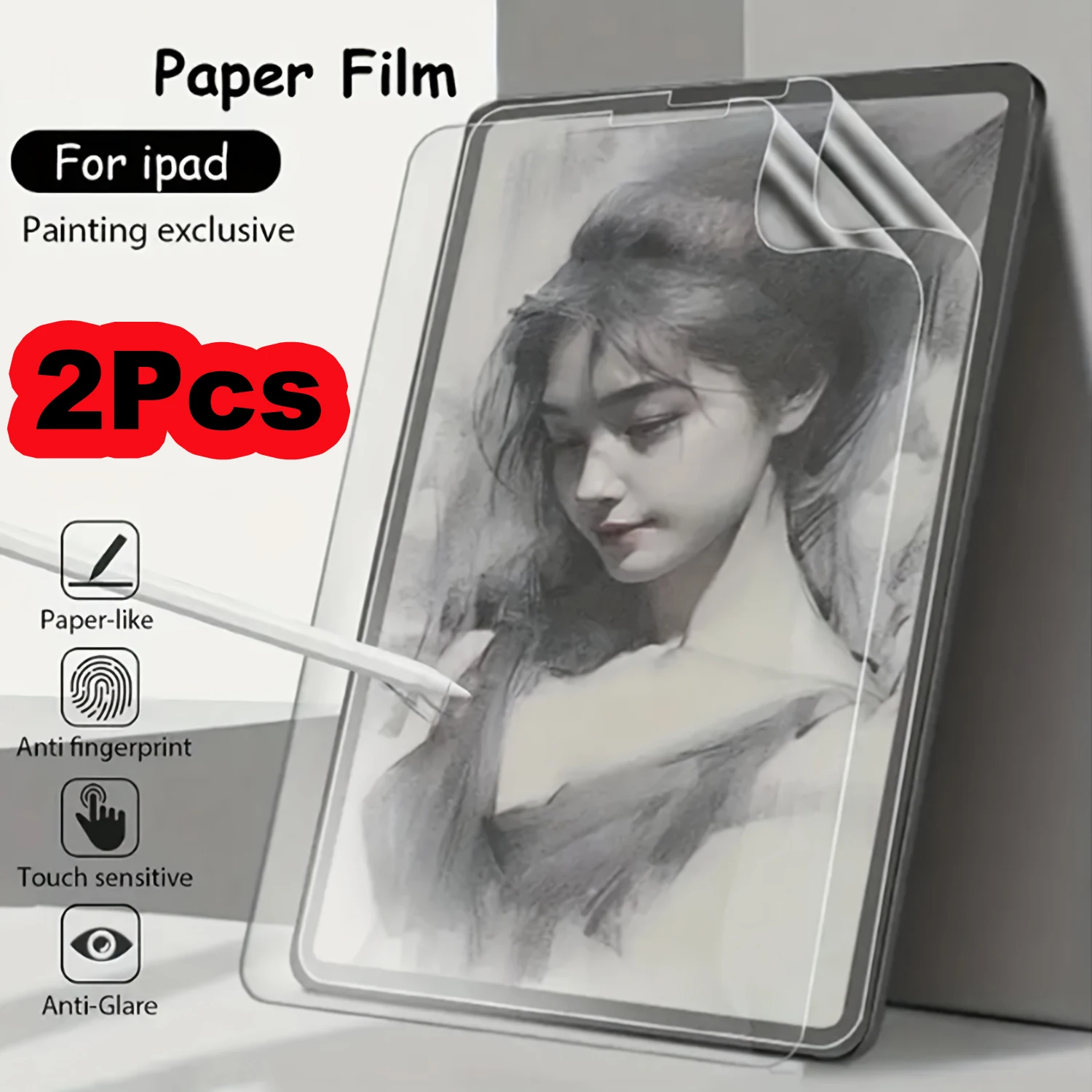 Matte Paper-Like Screen Protector for iPad Tablets (2-Pack)