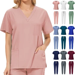 Nurse Uniform Hospital Doctor Workwear Oral Dental Surgery Uniforms Medical Scrubs Sets Multicolor Unisex Short Sleeved Pharmacy