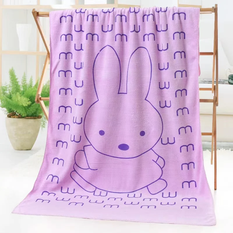 70*140cm Rabbit Microfiber Bath Towel Cute Large Soft Baby Kids Boys Girls Women Towels Beach Swimming Absorbent Wrap Quick Dry 5