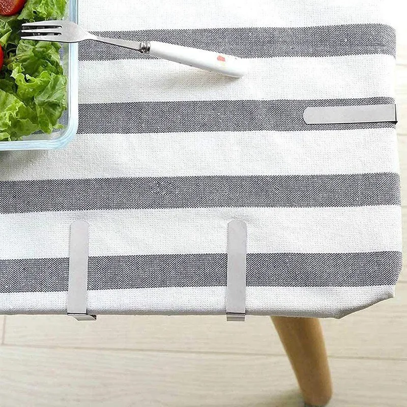 4 Pcs Stainless Steel Tablecloth Clip,Non-Slip Adjustable Table Cover Clamps Clip Table Cloth Holders For Party Picnic 5
