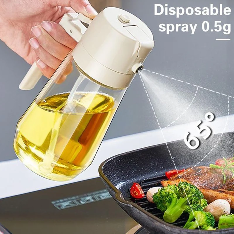 Multifunctional Oil Sprayer Dispenser Bottle Adjustable Nozzle  Kitchen BBQ Salad Cooking Refillable Vinegar Olive Oil Container