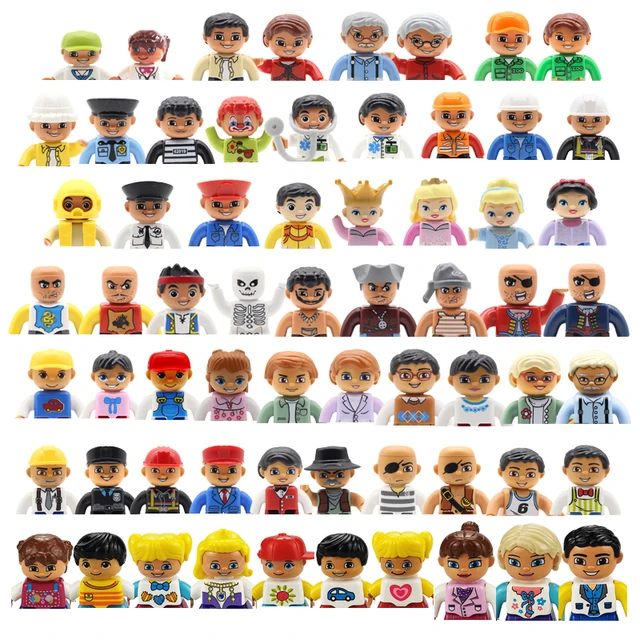 Big Size Action Figures City Princess Policemen Family Building Block Doll Character Accessory Toys Assembly Children Kids Gift 1