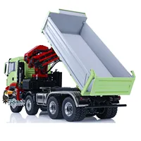 8X8 LESU RC Hydraulic Crane Truck 1/14 3-way Dumper Truck Painted Assembled Model Tipper Car KIT Cabin Toys Light Sound TH21649 2