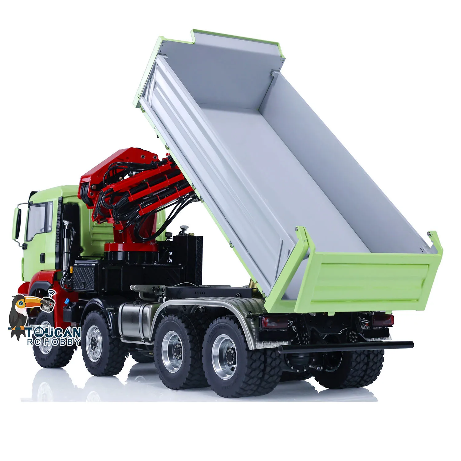LESU 1/14 8X8 RC Hydraulic Three Way Dumper Truck Z0063 For Painted Assembled Crane Tipper Car Toys KIT TOUCAN Th21649-SMT3 5
