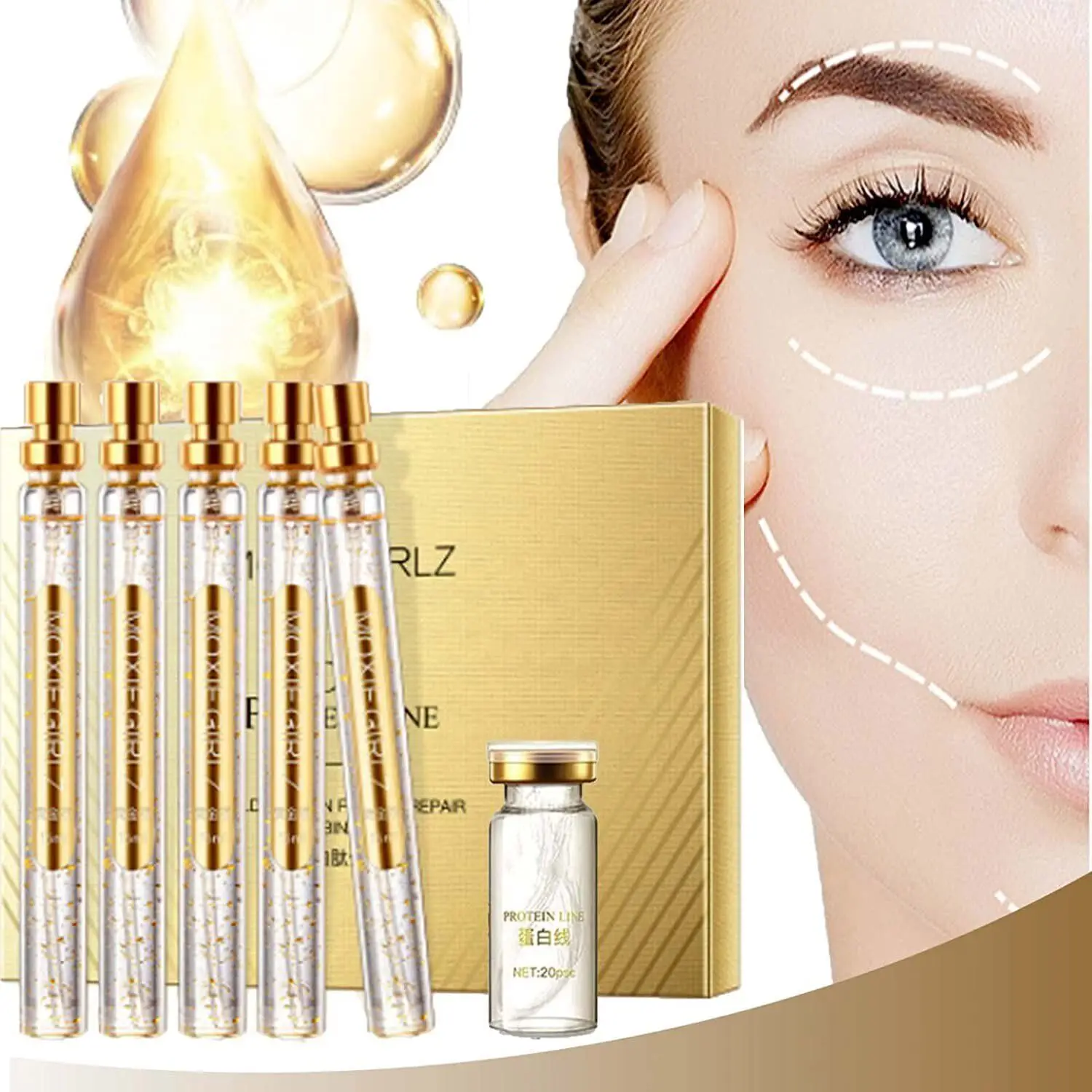 

Nano Gold Essence & Soluble Protein InstaLift Korean Protein Thread Lifting Set