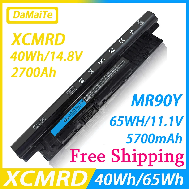 40Wh XCMRD 65WH MR90Y Laptop Battery for Dell Inspiron 3421 3437 3442 3443 3521 3721 3737 5421 5437 5537 3537 5521 5721 5737 laptop cpu cooling fan for dell for inspiron 15r 3521 3537 5521 5537 m531r 5535 2521 ef60070s1 c050 g99 dc5v 1 90w new