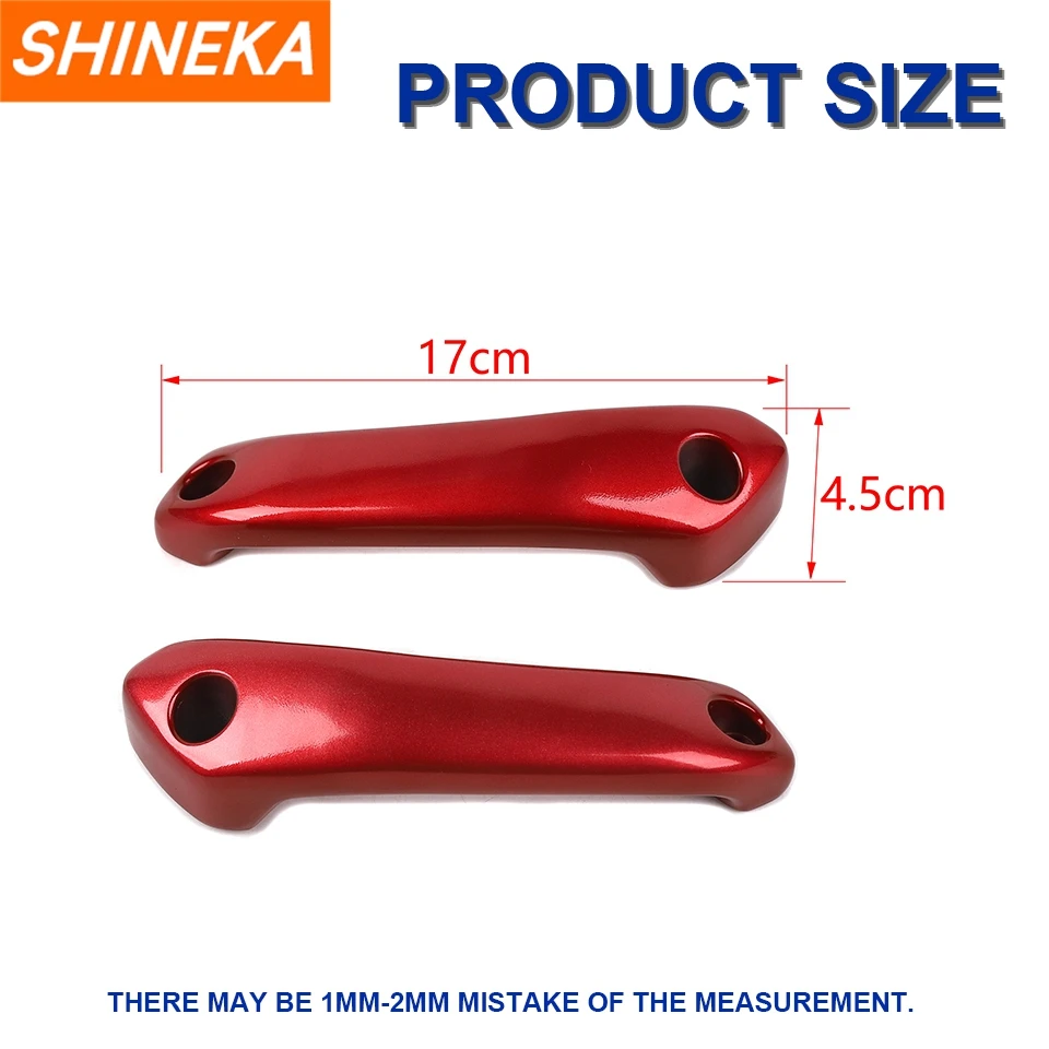 SHINEKA Aluminum Alloy Car Inner Door Grab Handle Decoration Cover