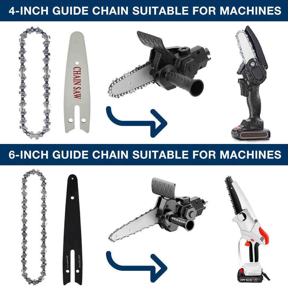 12-Pack 4/6" Chains,Home 4/6" Mini Chainsaw Accessories (Guide/Chain) Replacement Chains For Cordless Pruning Saws,Cutting Tools 6