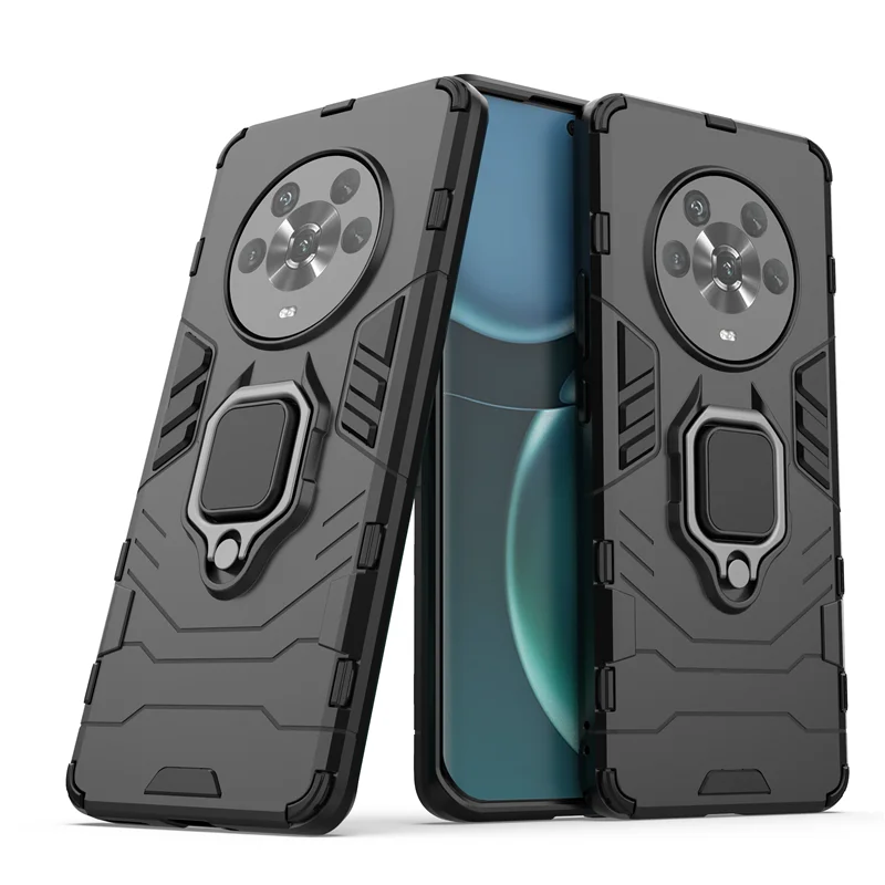Stoßfestes Panzergehäuse für Honor Magic 3 4 Pro Plus Lite Hybrid Hard PC + Soft TPU Rotating Ring Stand Holder Cover Shell_voghion.com