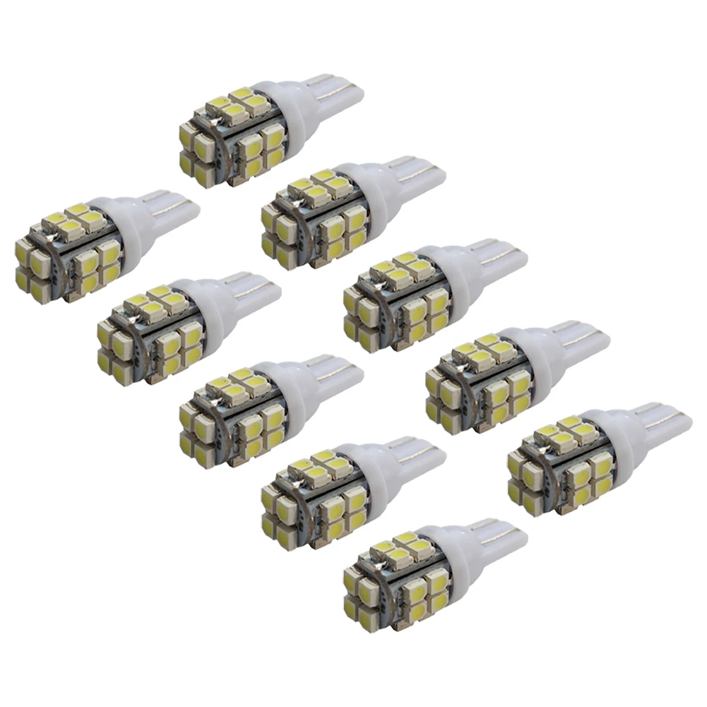

10x T10 1210 20Smd Led Bulbs Super Bright White Interior Lights 194 168 3528 Car Light 12V White Bulb