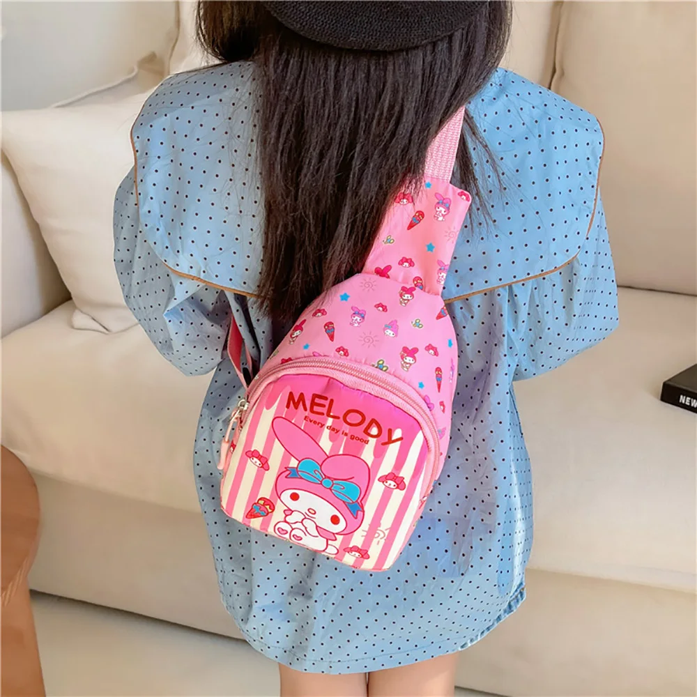 Children's Chest Bags Sanrio Cartoon Shoulder Bags Casual Messenger Pouch Fashion Versatile Chest Tote Outdoor Travel Backpack