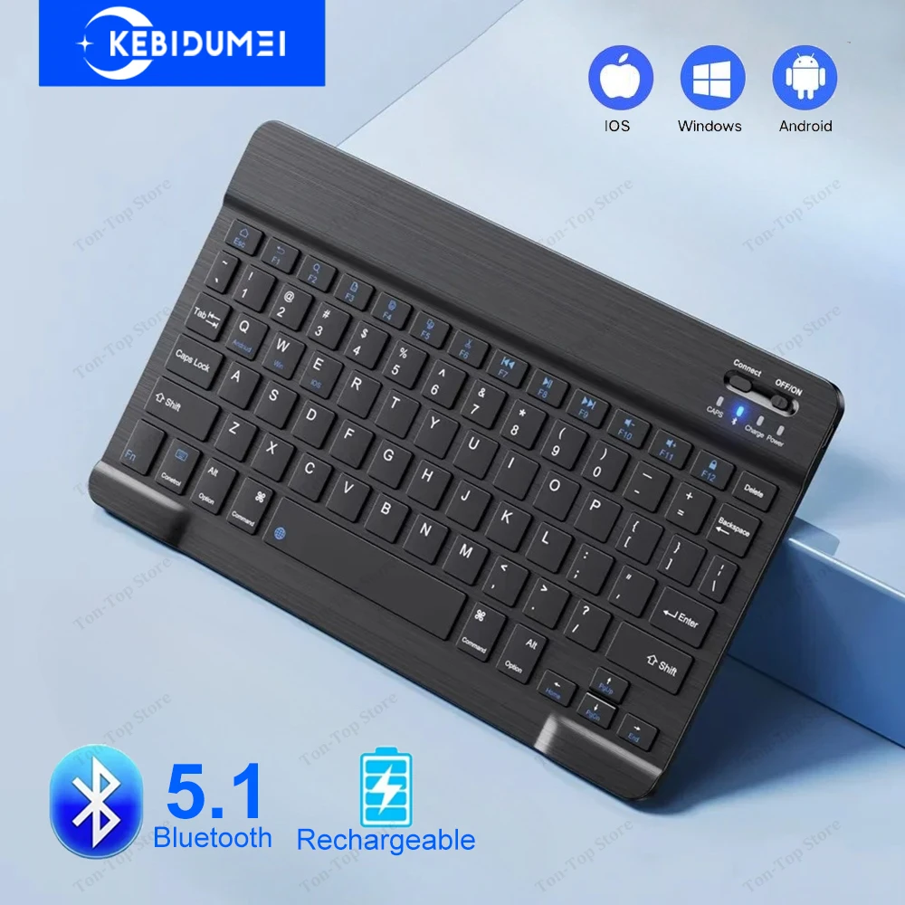 블루투스 5.1 키보드 무선 미니 키보드 노트북 태블릿 안드로이드 iOS Windows 용 200mAh 충전식 키보드 게임용 키보드