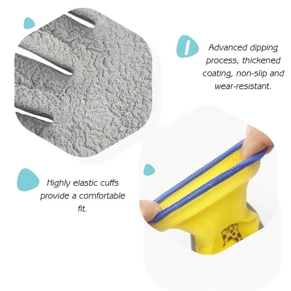 Garden Work Gloves Gardening Gloves Kids Durable Waterproof Non-Slip Children Safety Yard Work Portable Garden Supplies