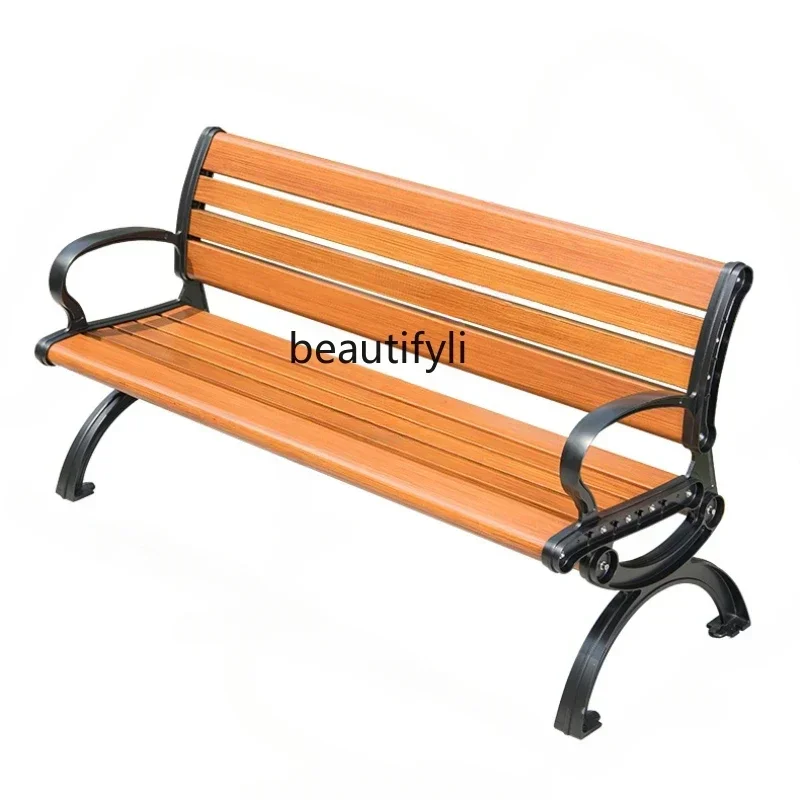 

Outdoor Park Chair Outdoor Bench Seat Leisure Long Chair Sun-Resistant Simple Bench on the Square Armchair Chair