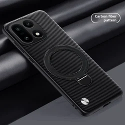 Custodia in PU in Fibra di Carbonio per Ricarica Wireless Migliorata con Supporto Magnetico e Protezione Antishock