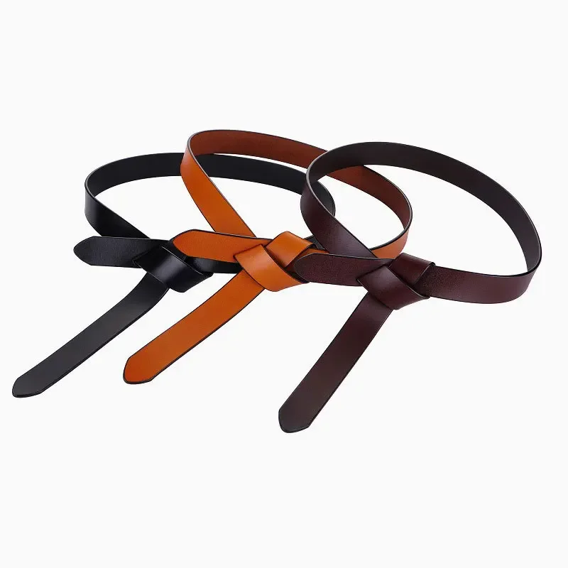 

New Candy Color Shiny PU Leather Waist Belt for Women Narrow Thin Belts Waistband Knot Straps for Dress Party Belt Skirt Belt