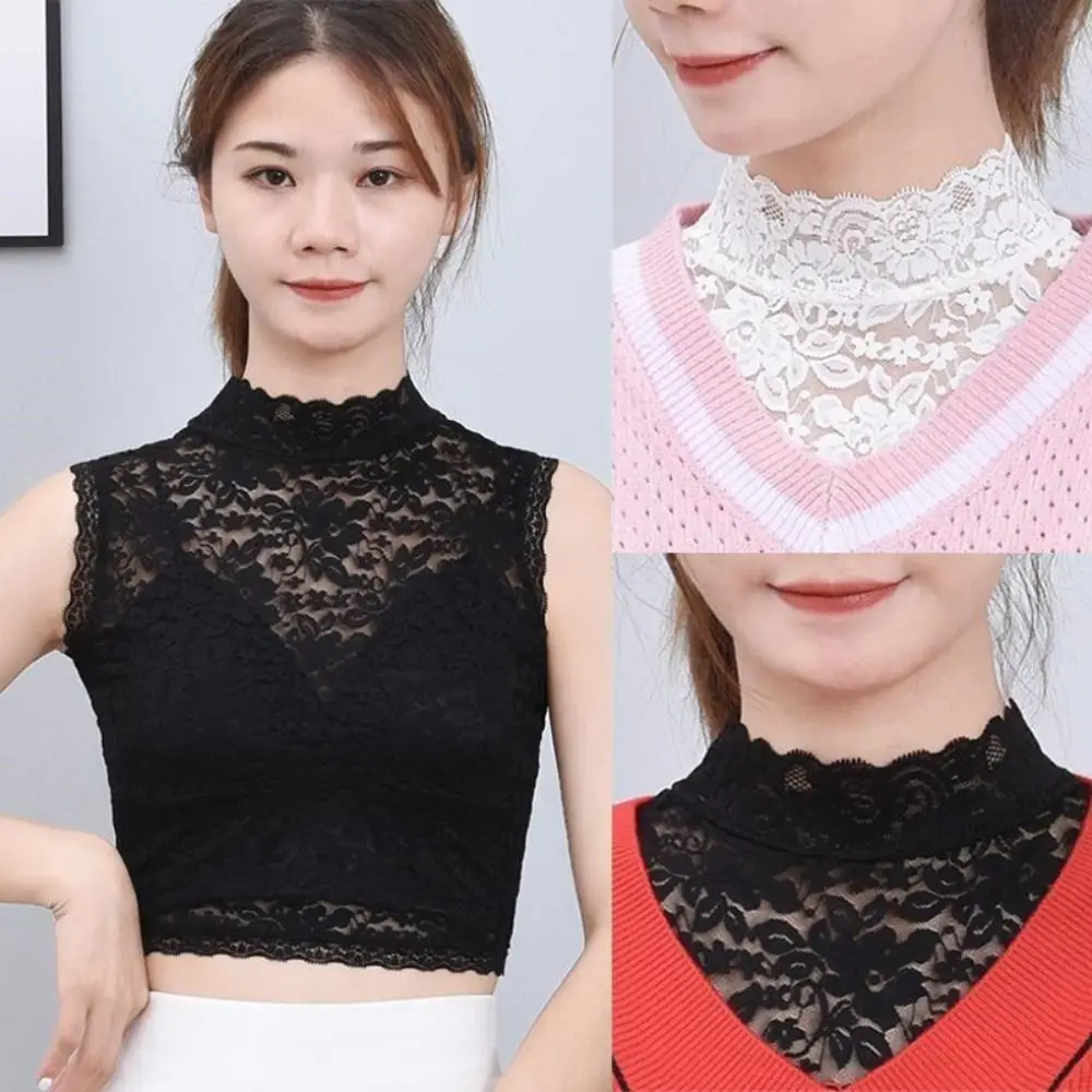 Fake collar Detachable collar shawl Fake Collar White Black Lace Floral Women Detachable for Blouse Shirt Sweater Decoration