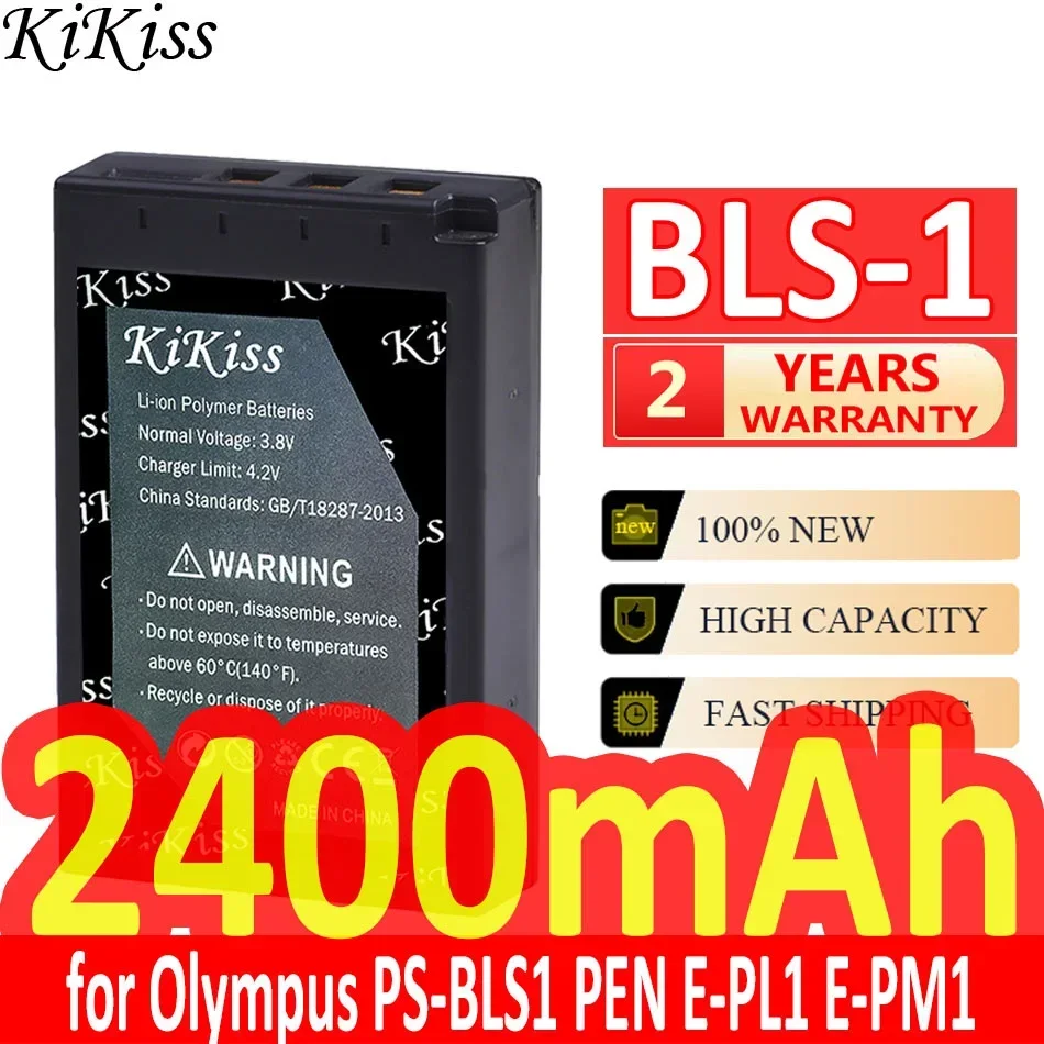 2400Mah Kikiss Potente Batteria Bls-1 Per Olympus Ps-Bls1 Pen E-Pl1 E-Pm1 Ep3 Epl3 Evolt E-420 E-620 E-450 Fotocamere Slr Digitali